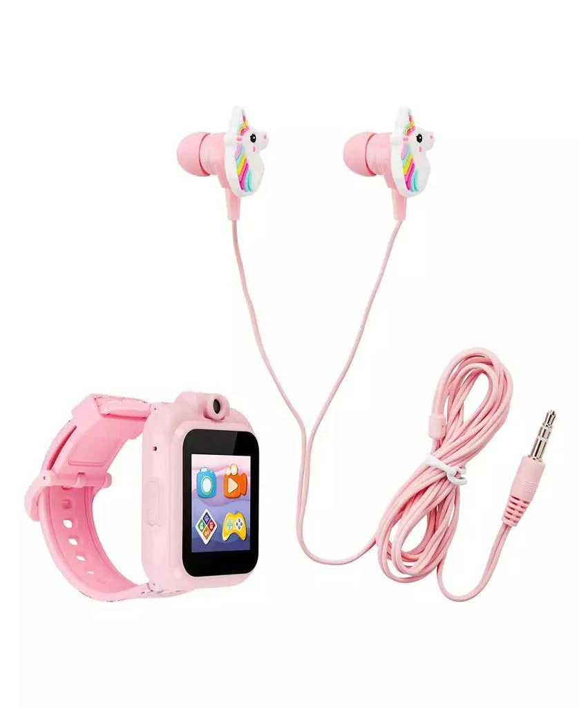 商品Playzoom|Kid's Pink Unicorn Silicone Strap Touchscreen Smart Watch 42mm with Earbuds Gift Set,价格¥155,第3张图片详细描述