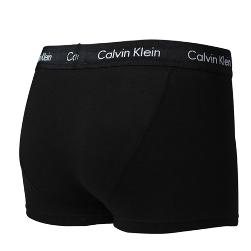 Calvin Klein 卡尔文 克莱恩 黑色棉弹性纤维男士平角内裤一条装 NU2664-001商品第4张图片规格展示