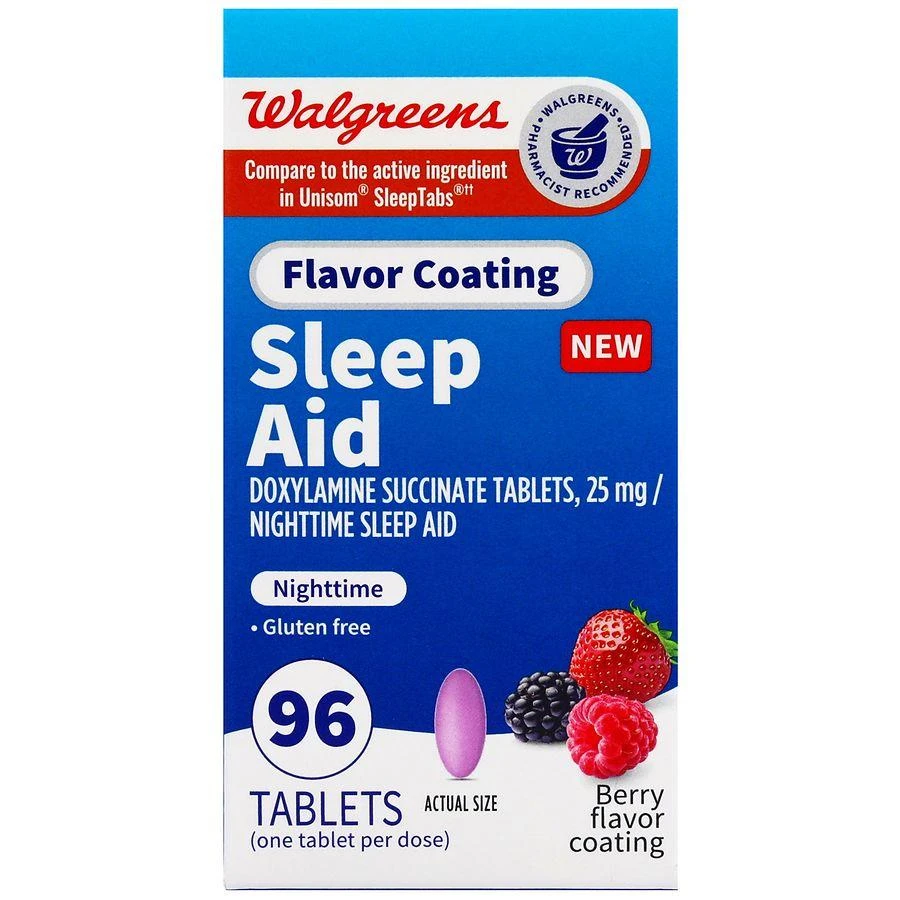 商品Walgreens|Sleep Aid Flavor Coating Tablets Berry,价格¥130,第1张图片