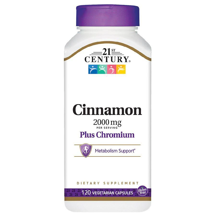 商品21st Century|Cinnamon 2000 mg Plus Chromium Veggie Capsules,价格¥84,第1张图片