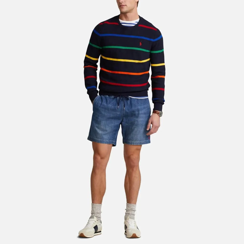 商品Ralph Lauren|Polo Ralph Lauren Men's Pima Cotton Jumper - Navy Heather Multi Stripe,价格¥731,第3张图片详细描述