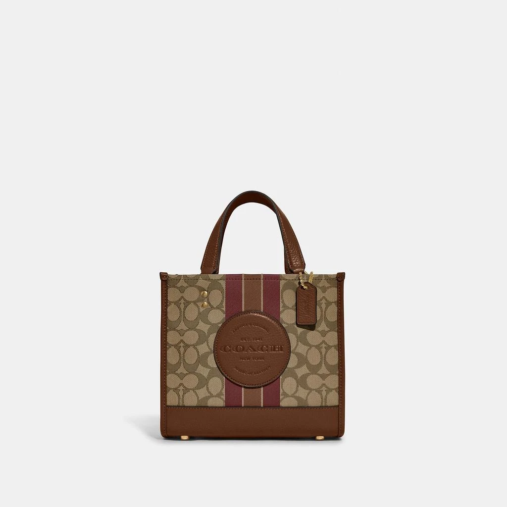 Coach Outlet Coach Outlet Dempsey Tote 22 In Signature Jacquard With Stripe And Coach Patch 5