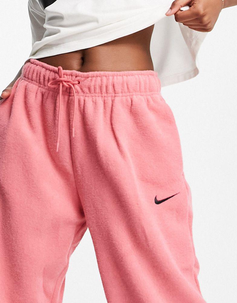 Nike mini swoosh high rise plush joggers in archaeo pink商品第4张图片规格展示
