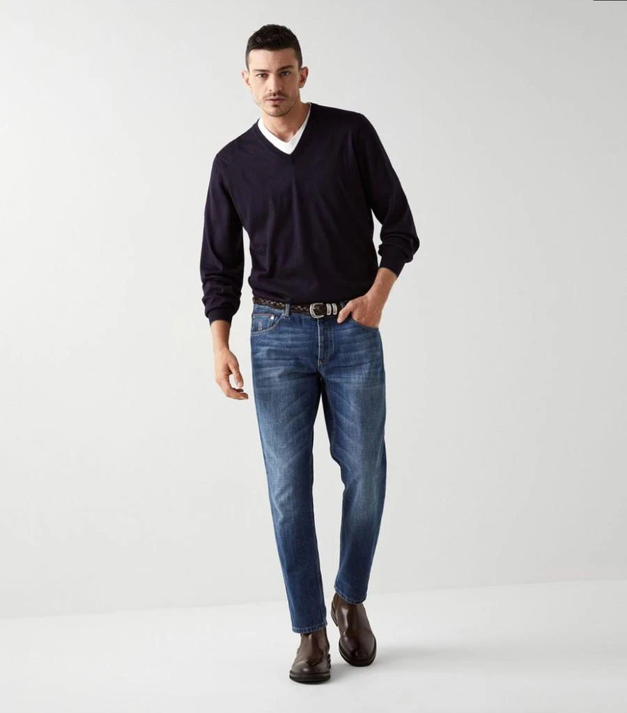 商品Brunello Cucinelli|Cashmere-Silk V-Neck Sweater,价格¥8436,第3张图片详细描述