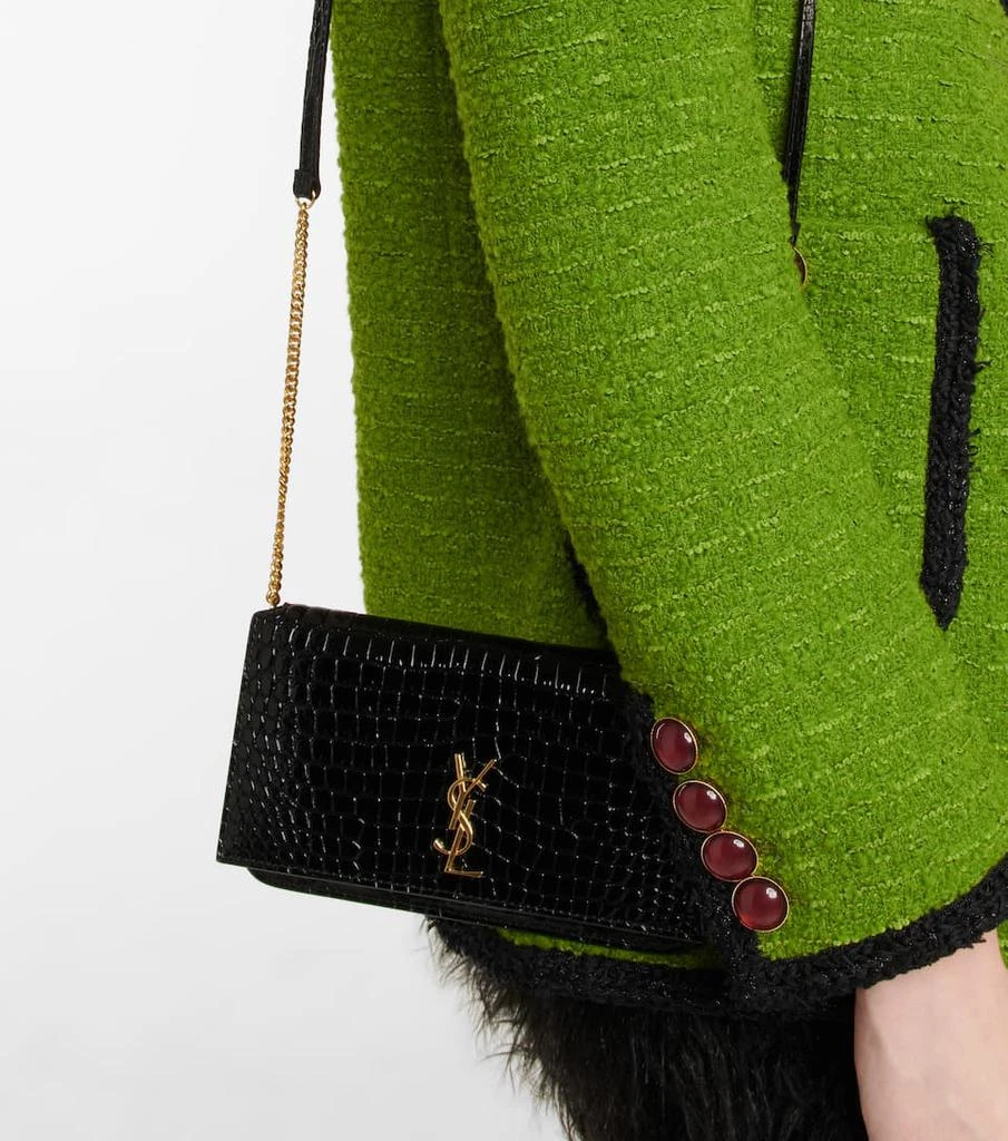商品Yves Saint Laurent|Croc-effect leather wallet on chain,价格¥5507,第3张图片详细描述