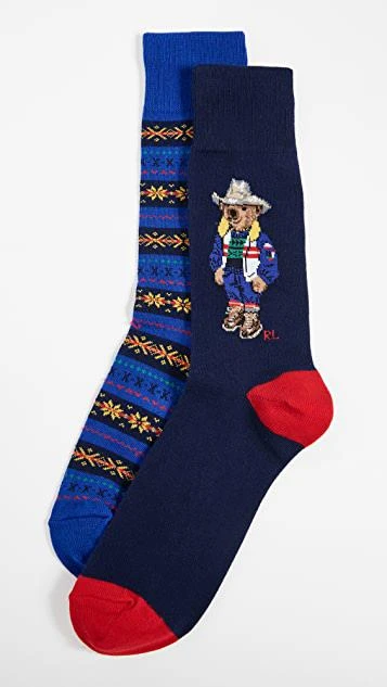 商品Ralph Lauren|2 Pack Sun Valley Bear Slack Socks,价格¥168,第1张图片