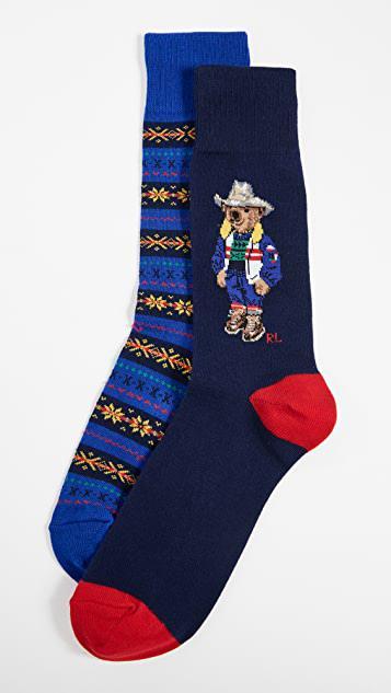 商品Ralph Lauren|2 Pack Sun Valley Bear Slack Socks,价格¥163,第1张图片