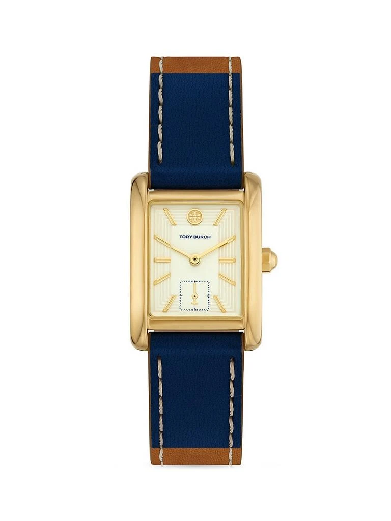 商品Tory Burch|The Eleanor Goldtone Stainless Steel & Leather Strap Watch,价格¥1547,第1张图片