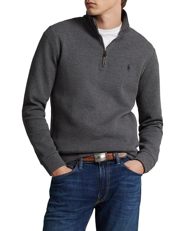 商品Ralph Lauren|Cotton Blend Double Knit Mesh Quarter Zip Mock Neck Sweatshirt,价格¥582,第5张图片详细描述