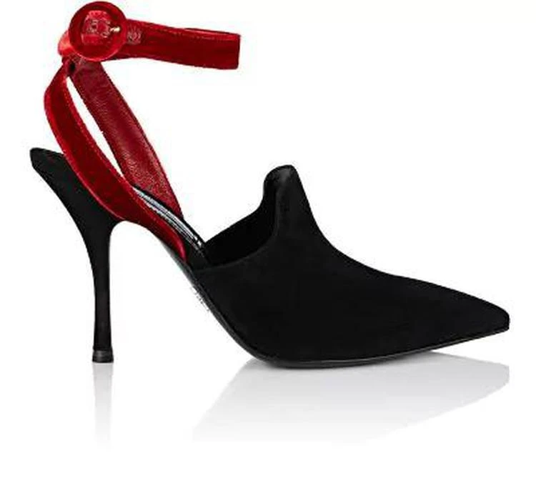 商品Prada|Suede & Velvet Ankle-Strap Pumps,价格¥3339,第1张图片