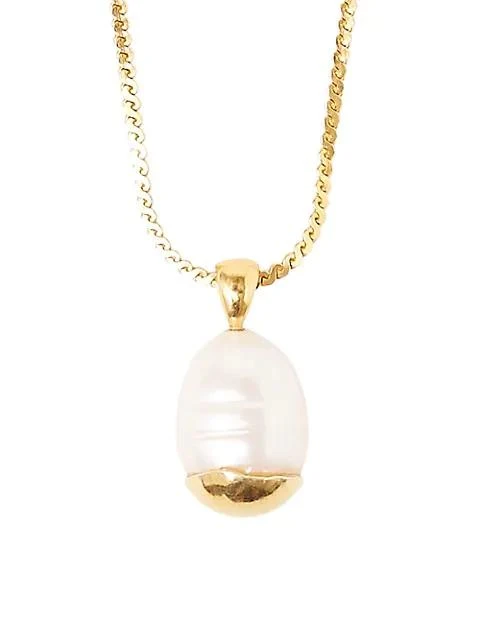 商品Chan Luu|18K Gold-plated Pearl Pendant Necklace,价格¥942,第1张图片