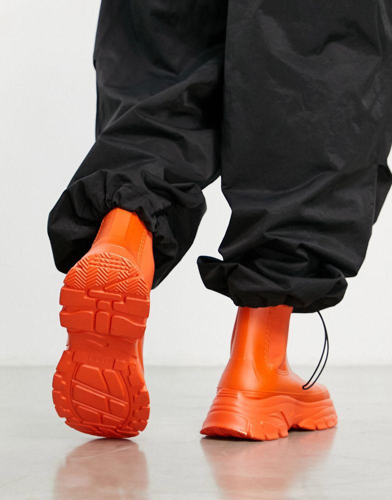 ASOS DESIGN wellington boots in bright orange商品第2张图片规格展示