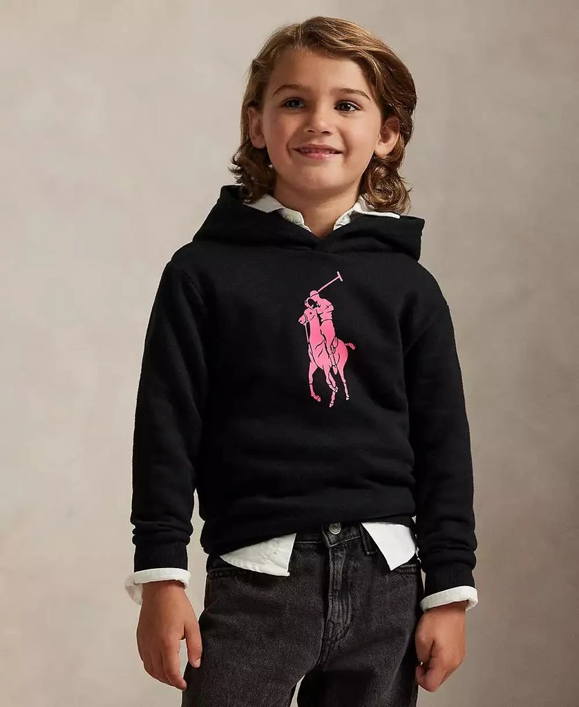商品Ralph Lauren|Toddler and Little Boys Pink Pony Fleece Hoodie,价格¥515,第1张图片