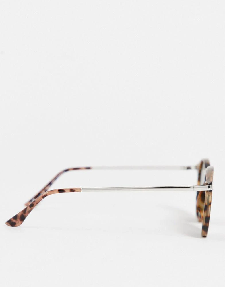 商品ASOS|ASOS DESIGN marble tort round sunglasses with metal arms,价格¥98,第2张图片详细描述