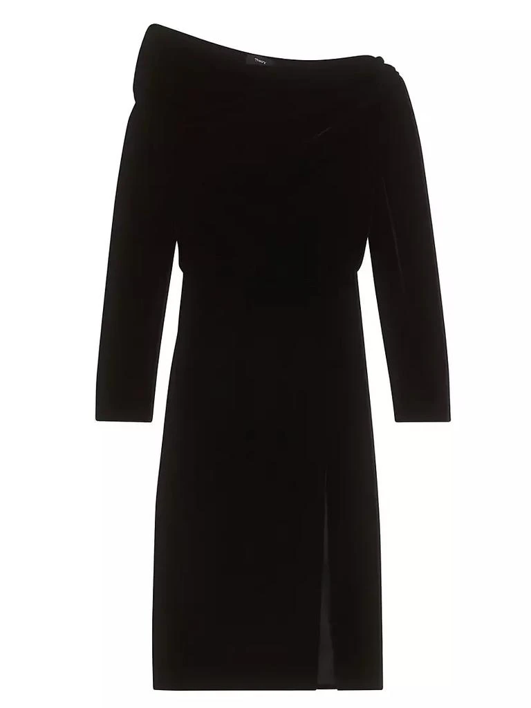 商品Theory|Off-The-Shoulder Velvet Midi-Dress,价格¥2627,第1张图片