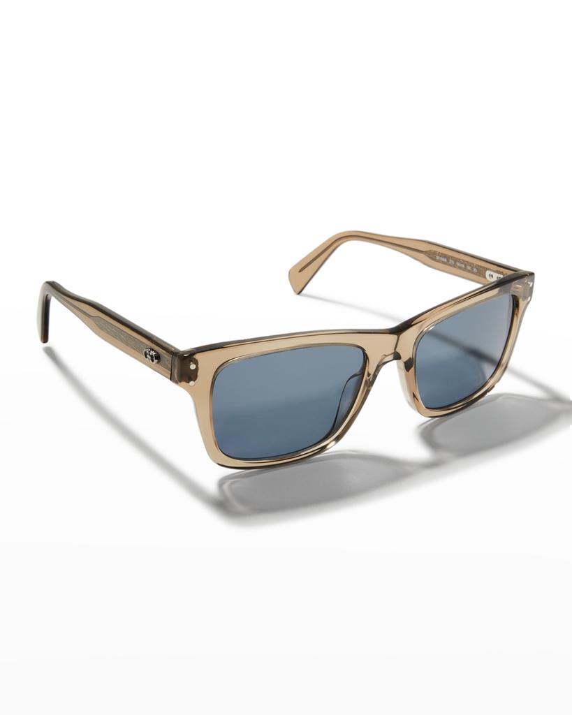 Men's Double Gancini Rectangle Sunglasses商品第1张图片规格展示
