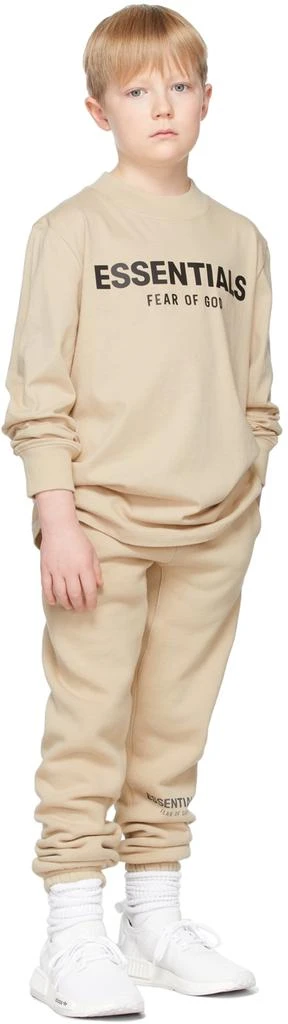 商品Essentials|SSENSE Exclusive Kids Beige Logo Long Sleeve T-Shirt,价格¥232,第1张图片