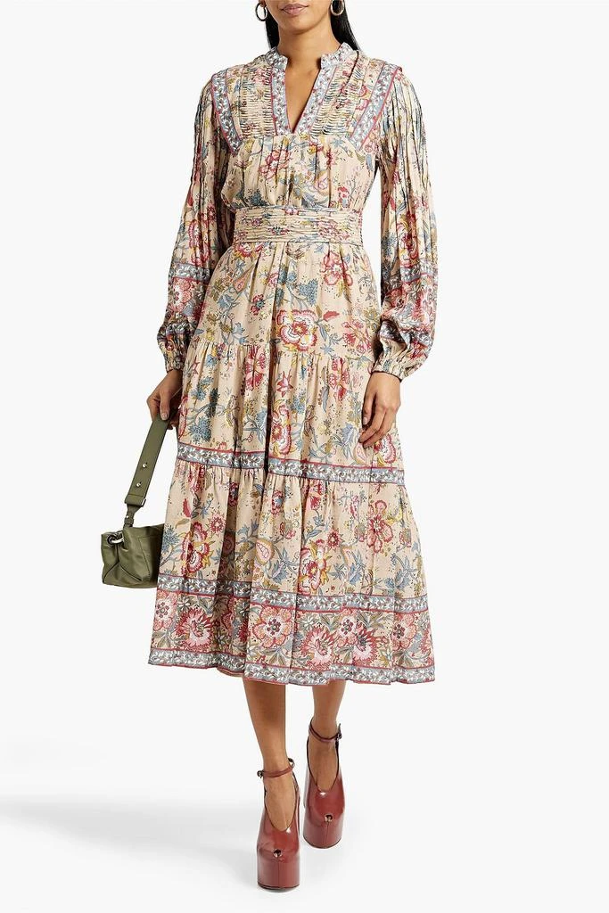 商品Sea|Tess tiered pintucked floral-print voile midi dress,价格¥1574,第2张图片详细描述