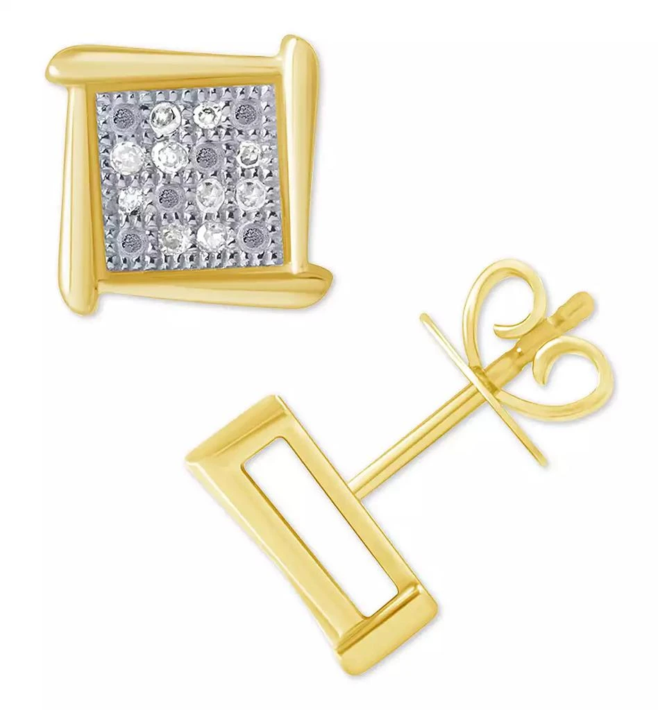 商品Macy's|Diamond Accent Square Stud Earrings in 10k White, Yellow or Rose Gold,价格¥752,第5张图片详细描述