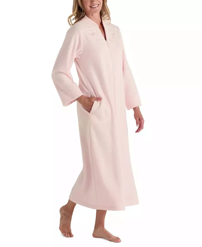 商品Miss Elaine|Plus Size Zip-Front Long-Sleeve Fleece Robe,价格¥295,第1张图片