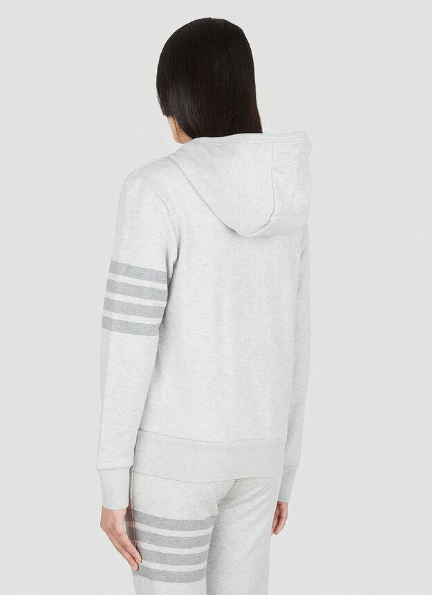 Striped Hooded Sweatshirt in Grey商品第4张图片规格展示