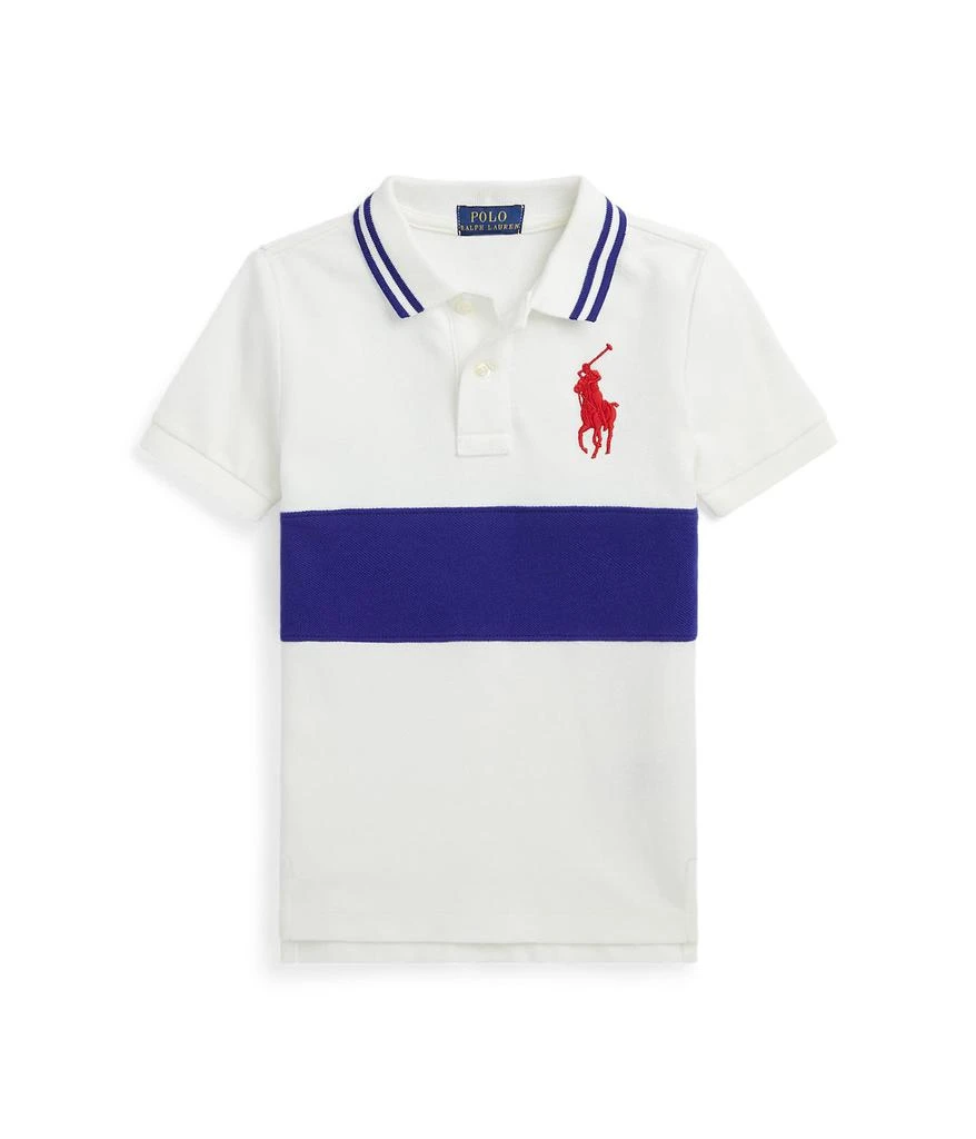 商品Ralph Lauren|Big Pony Color-Blocked Mesh Polo Shirt (Toddler/Little Kids),价格¥146,第1张图片