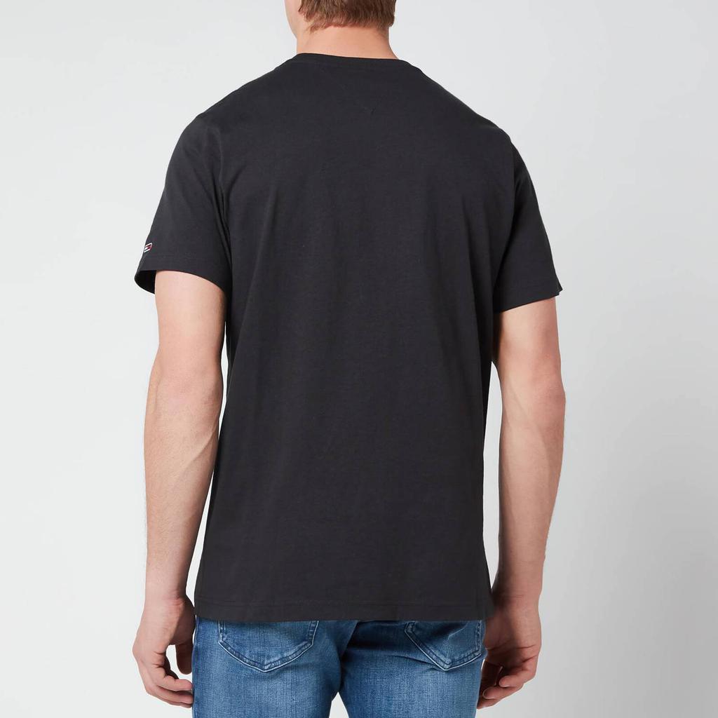 商品Tommy Hilfiger|Tommy Jeans Men's Regular Corporate Logo T-Shirt - Black,价格¥188,第4张图片详细描述