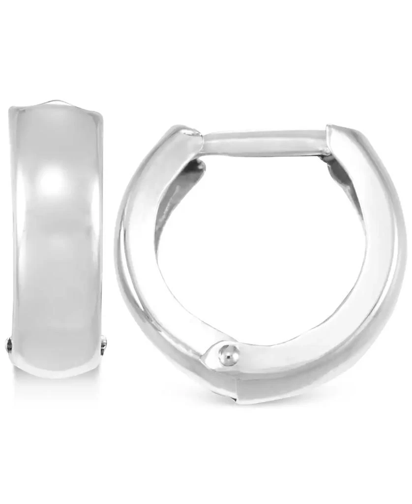 商品Macy's|Polished Wide Huggy Hoop Earrings in 10k White Gold,价格¥935,第1张图片