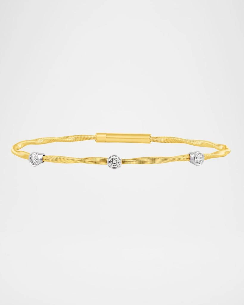 商品Cassidy Diamonds|Twisted Wire 3-Stone Diamond Bangle in 18K Gold,价格¥17957,第1张图片