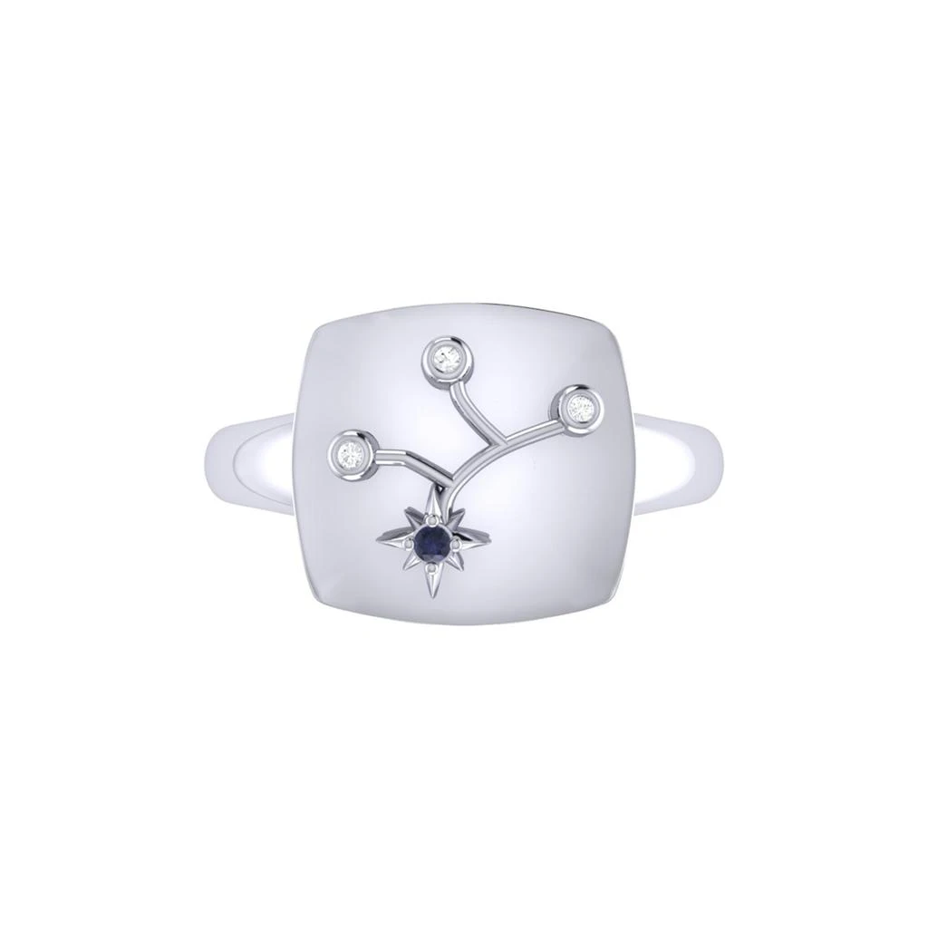 商品Monary|Virgo Maiden Blue Sapphire & Diamond Constellation Signet Ring in Sterling Silver,价格¥1214,第3张图片详细描述