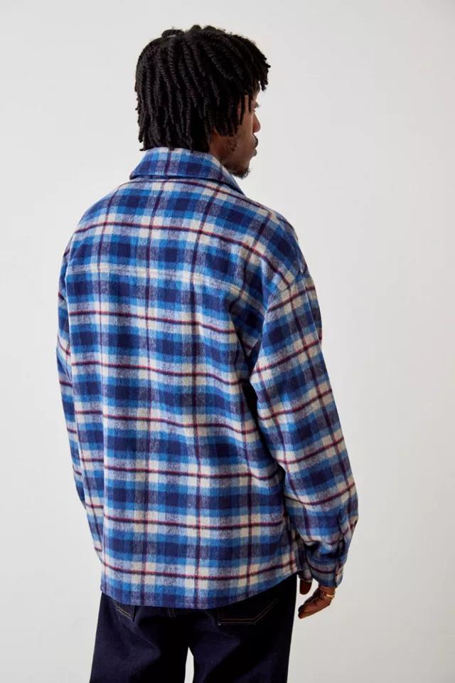 商品BDG|BDG Blue Brushed Fleece Check Shirt,价格¥594,第6张图片详细描述