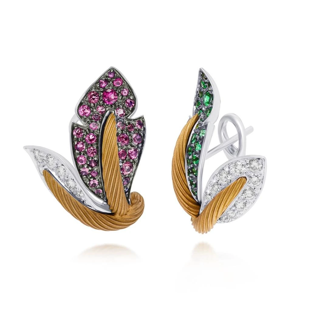 商品Mimi Milano|Mimi Milano Boutique 18K White And Yellow Gold, Sapphire And Emerald Huggie Earrings O462C8SZB,价格¥27910,第3张图片详细描述