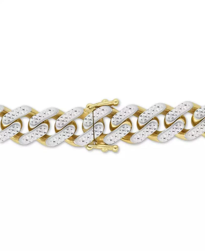 商品Macy's|Two-Tone Wide Curb Link Hollow Bracelet in 10k Gold & 10k White Gold,价格¥16640,第3张图片详细描述