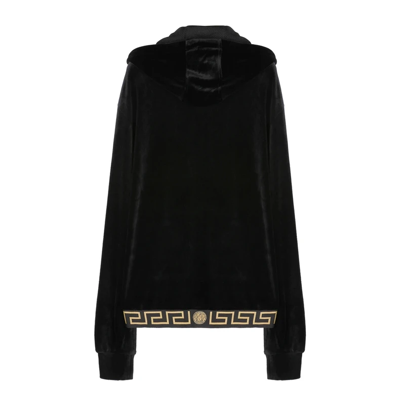 VERSACE 范思哲 Greco边饰丝绒连帽衫 AGU15010-AC00344-A008 商品