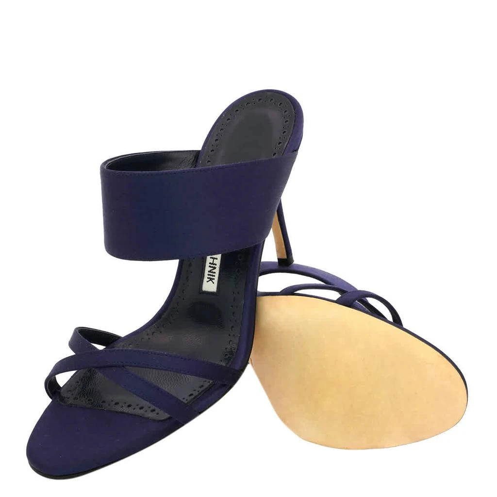 商品Manolo Blahnik|Manolo Blahnik Ladies Navy Gueypla 90 Heel Sandals, Brand Size 36 ( US Size 6 ),价格¥2077,第1张图片