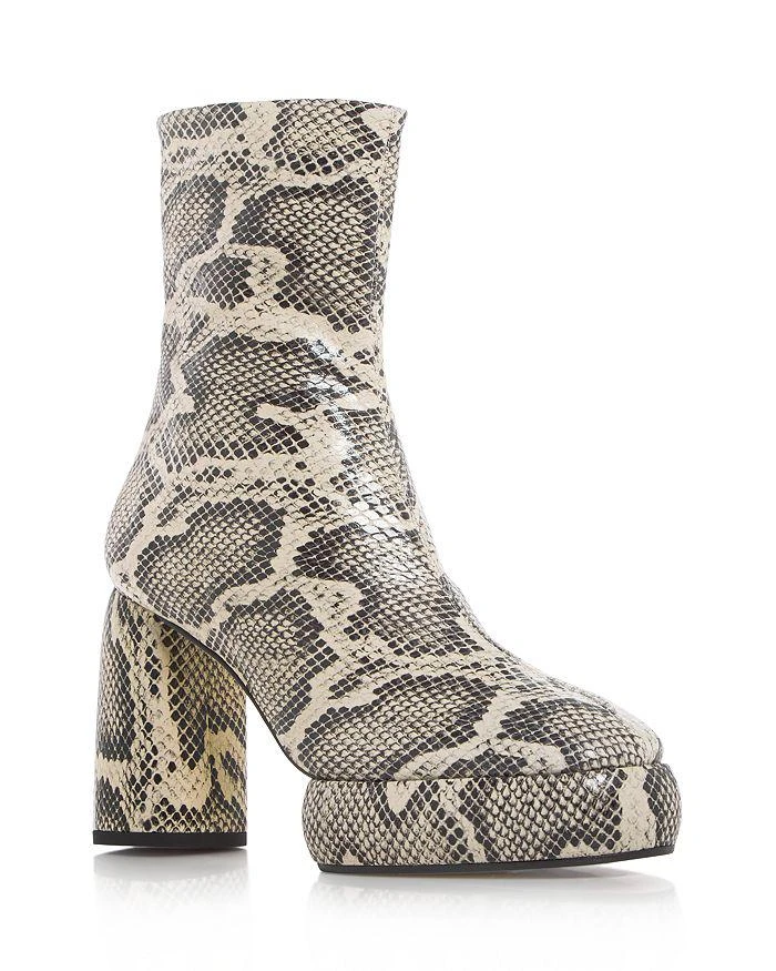 商品AEYDE|Women's Emmy Snake Embossed Platform Block Heel Booties,价格¥2496,第1张图片