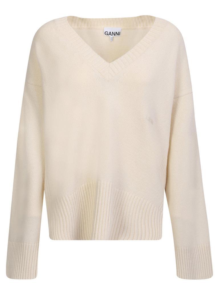 商品Ganni|GANNI RECYCLED WOOL PULLOVER WITH V-NECK BY GANNI,价格¥1533,第1张图片