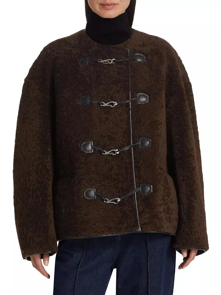 商品Totême|Dyed Shearling & Clasp-Front Jacket,价格¥19560,第3张图片详细描述