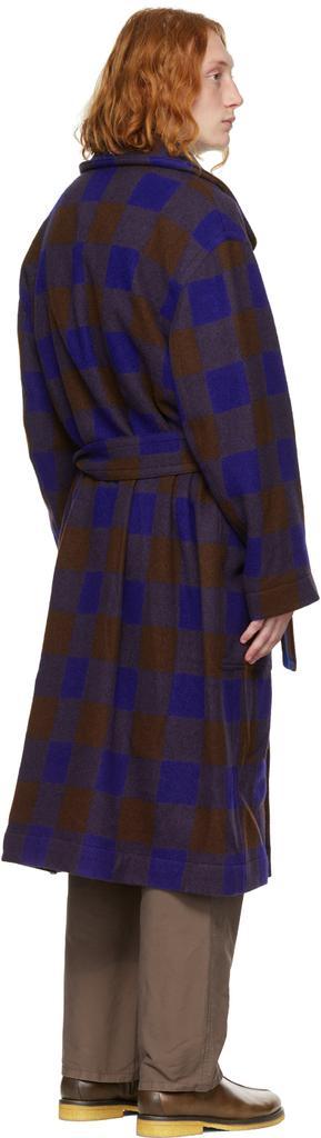 商品Lemaire|蓝色 & 棕色 Bathrobe 大衣,价格¥6719,第5张图片详细描述