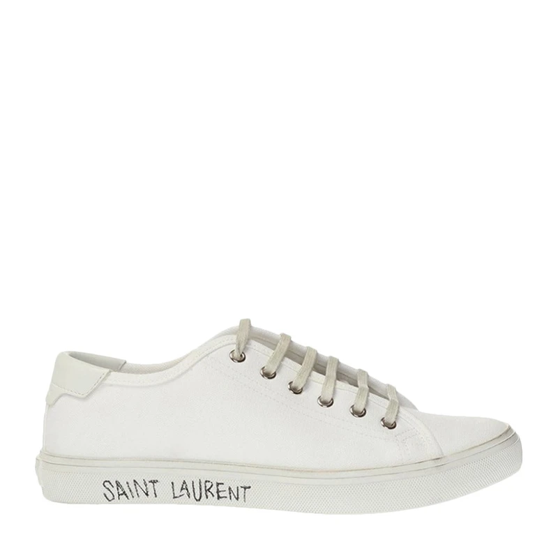 商品Yves Saint Laurent|YSL 圣罗兰 女士白色棉帆布鞋 606446-GUZ20-9030,价格¥3193,第1张图片