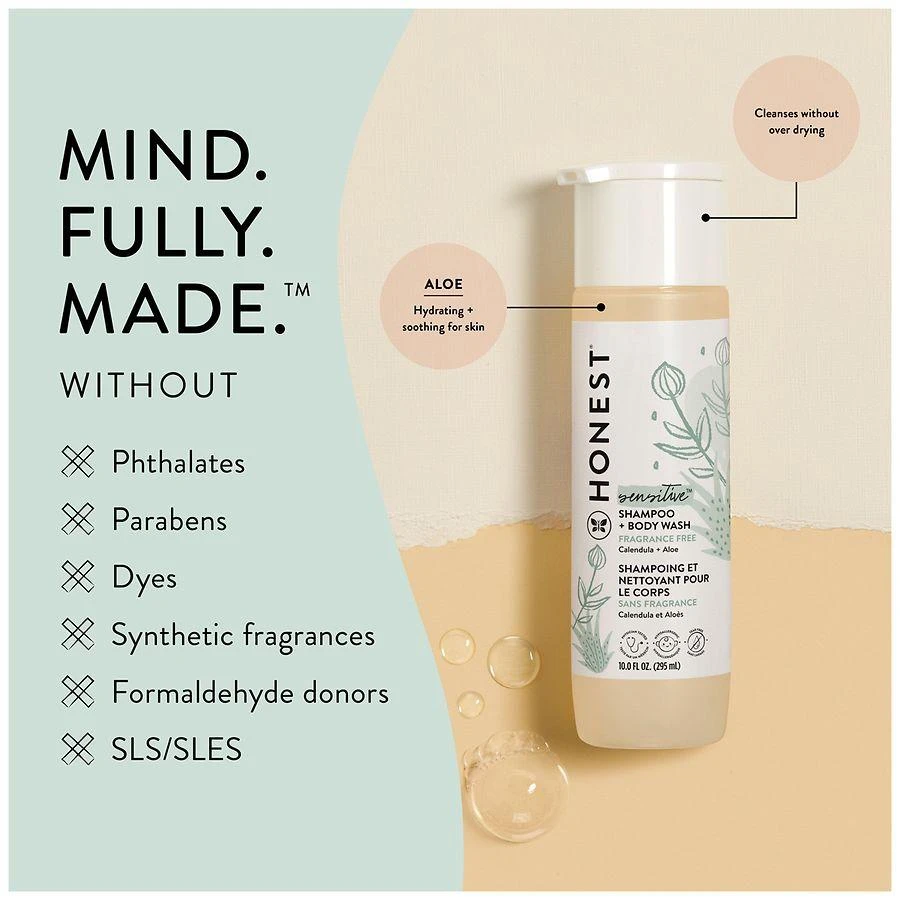 商品Honest Sensitive|Shampoo + Body Wash,价格¥92,第2张图片详细描述