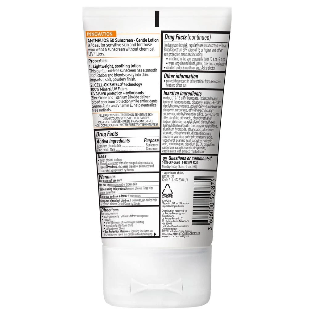 商品La Roche Posay|Anthelios Gentle Mineral Sunscreen Lotion SPF 50,价格¥239,第3张图片详细描述