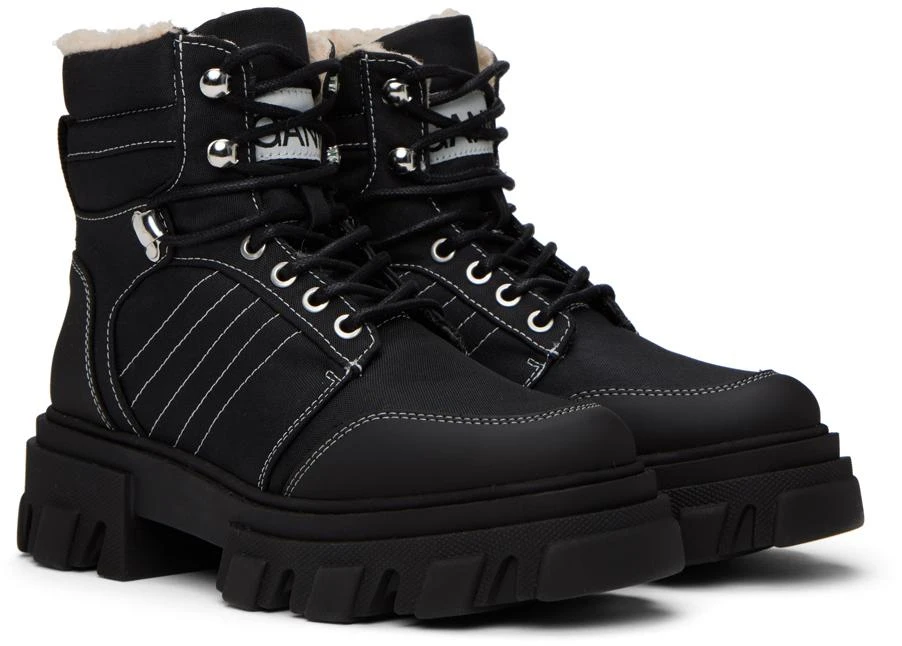 商品Ganni|Black Cleated Hiking Boots,价格¥3628,第4张图片详细描述
