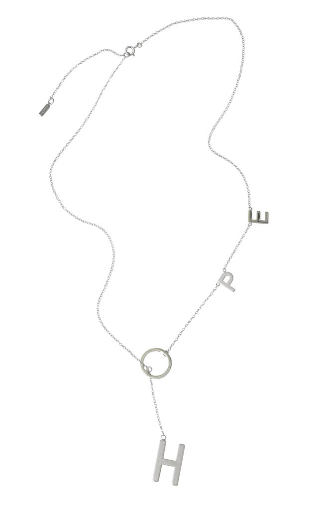 Adornia Hope Lariat Necklace White Rhodium Silver商品第1张图片规格展示