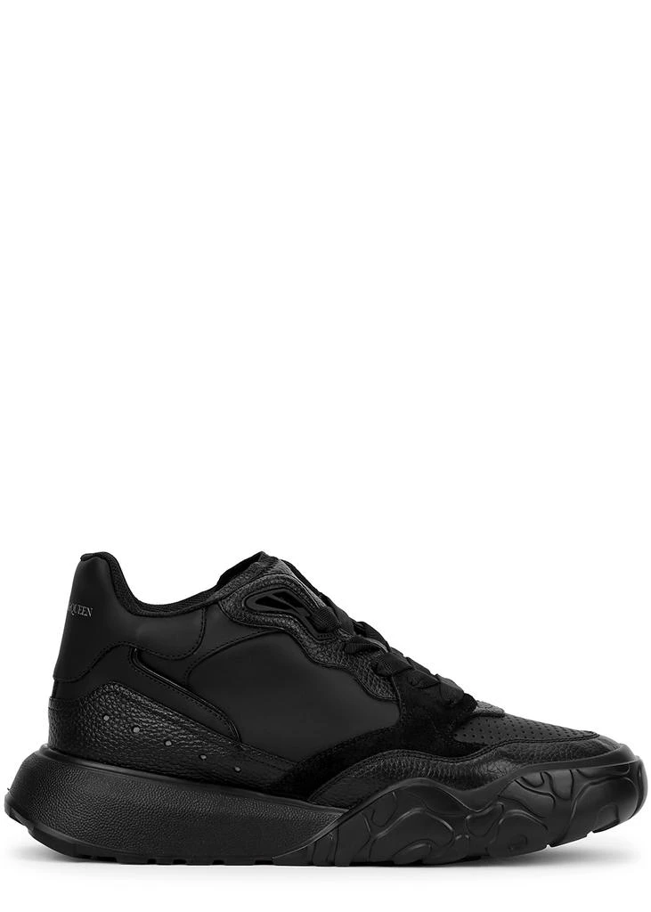 商品Alexander McQueen|Court black panelled leather sneakers,价格¥2401,第1张图片