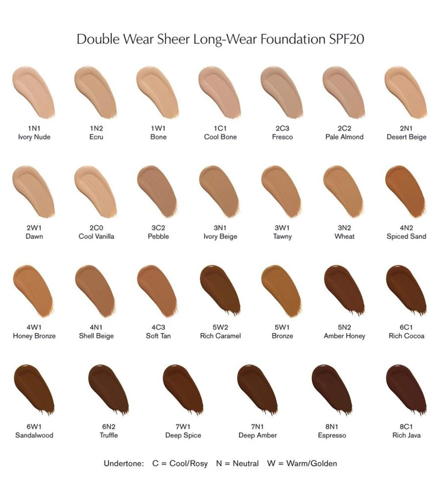 商品Estée Lauder|Double Wear Sheer Long-Wear Foundation SPF20 (30ml),价格¥423,第5张图片详细描述