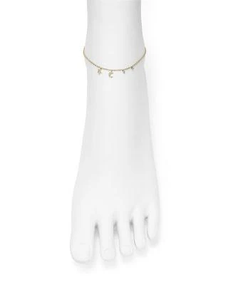 商品Meira T|14K White and Yellow Gold Diamond Moon and Star Ankle Bracelet,价格¥2940,第2张图片详细描述