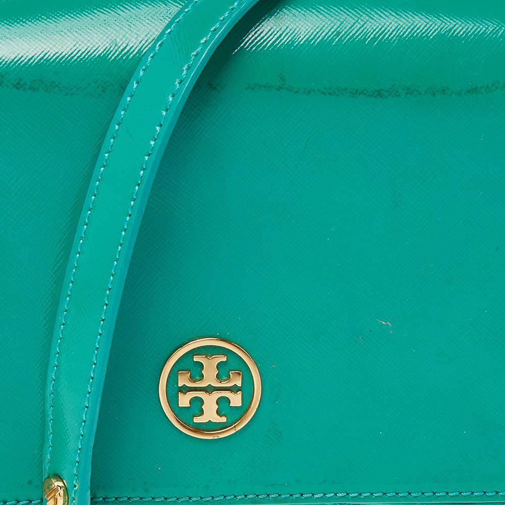 商品[二手商品] Tory Burch|Tory Burch Green Patent Leather Robinson Chain Crossbody Bag,价格¥735,第7张图片详细描述