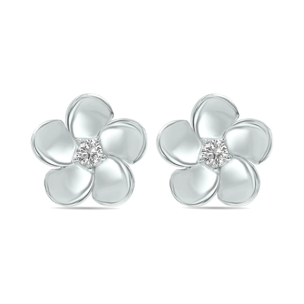 商品SSELECTS|1/3 Ctw Lab Grown Diamond Flower Stud Earrings In 10k White Gold (f-g Color, Vs1- Vs2 Clarity),价格¥5497,第1张图片