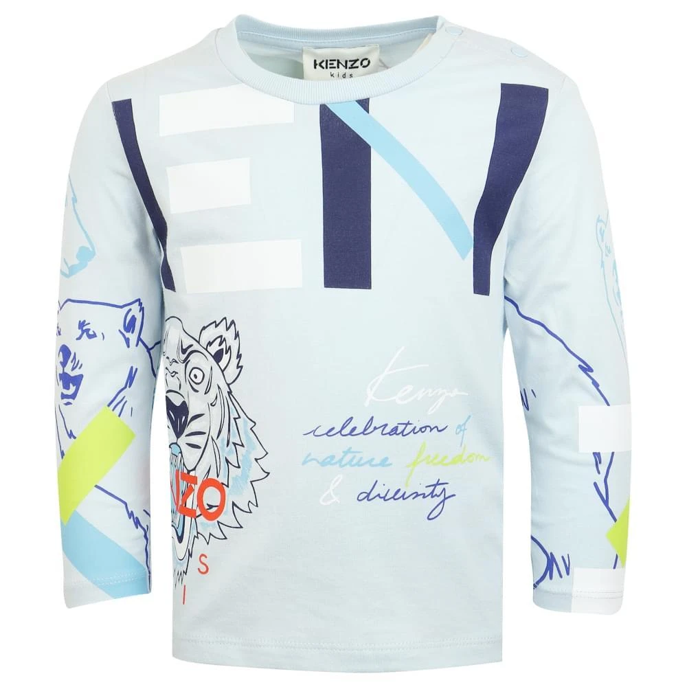 商品Kenzo|Pale Blue Multi Iconics Long Sleeved Infant T Shirt,价格¥205,第1张图片